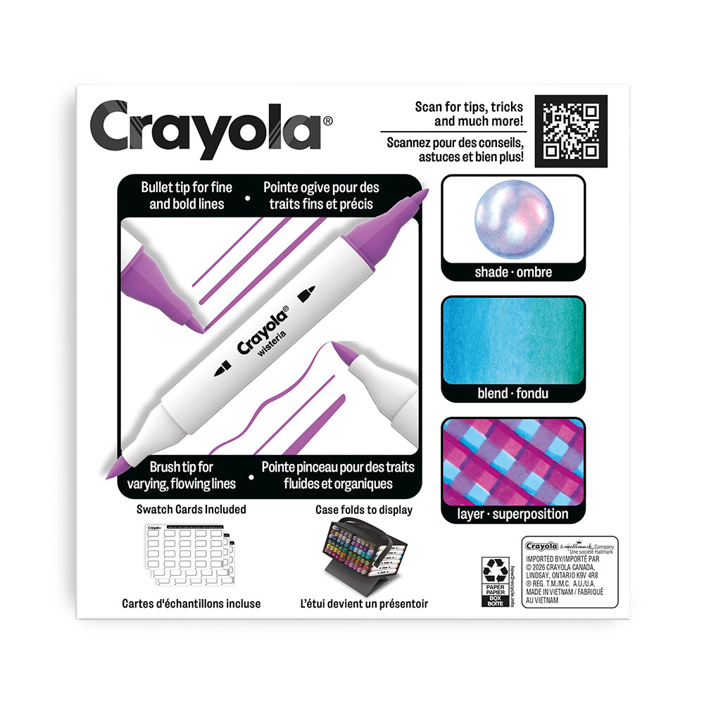 Crayola All Grown Up 60-Count Alcohol Markers – Full Colour Blendable Art Marker Set for Adults (Ages 14+)