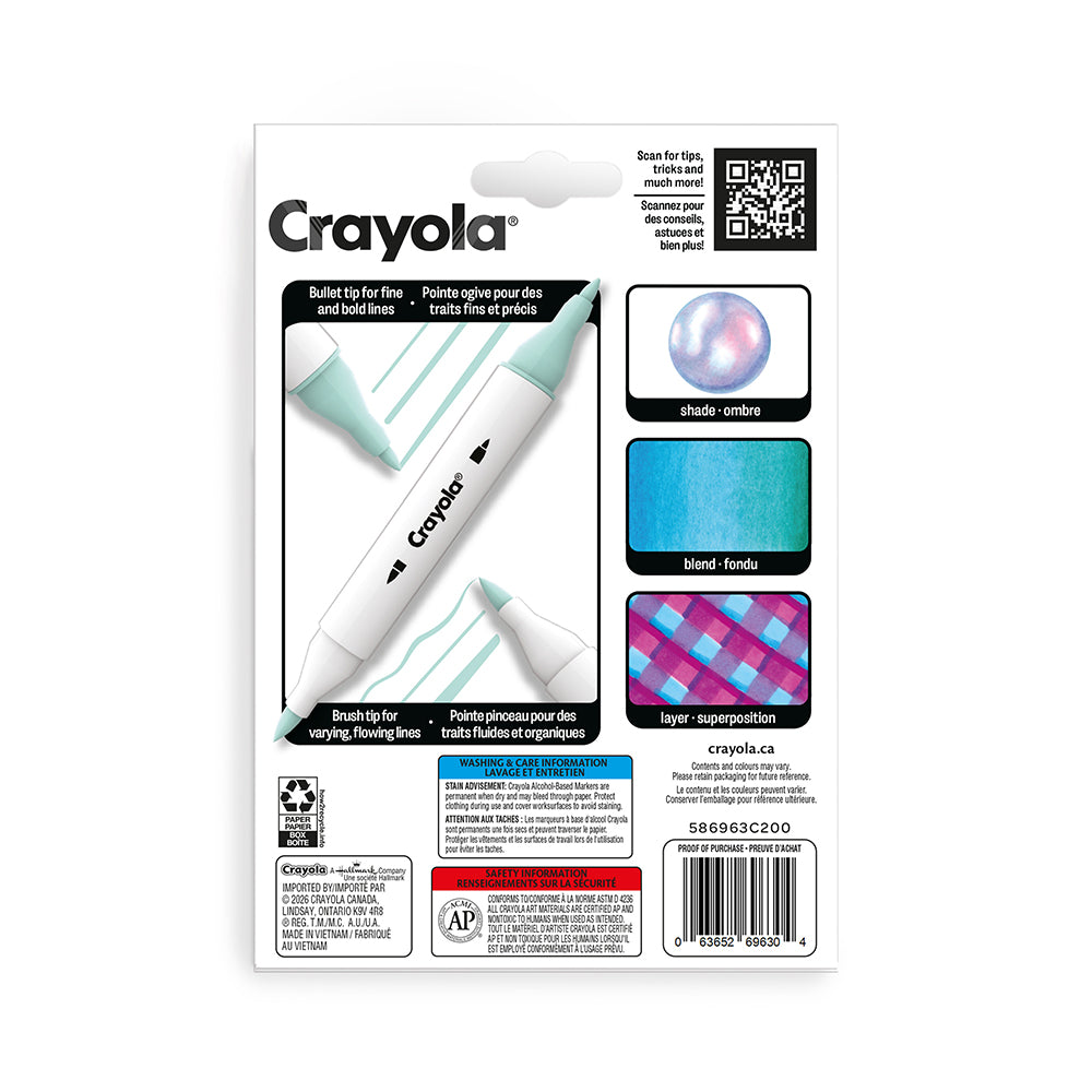 Crayola All Grown Up 8-Count Alcohol Markers Sand & Sea – Curated Palette Art Markers for Adults (Ages 14+)