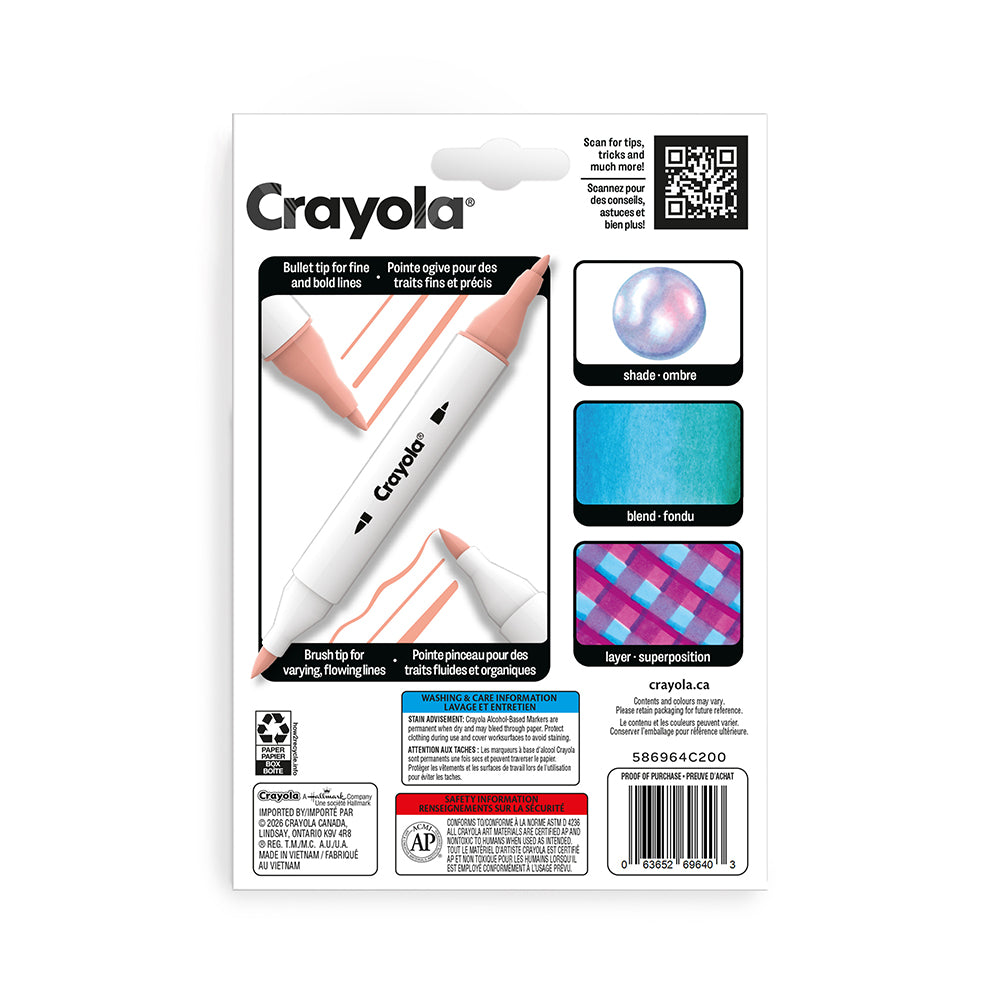 Crayola All Grown Up 8-Count Alcohol Markers Sunset – Curated Palette Art Markers for Adults (Ages 14+)