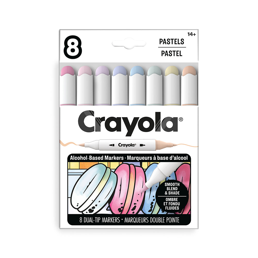 Crayola All Grown Up 8-Count Alcohol Markers Pastels – Curated Palette Art Markers for Adults (Ages 14+)