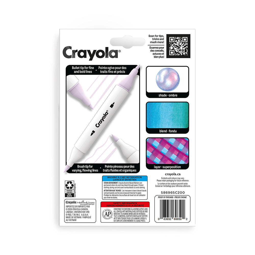 Crayola All Grown Up 8-Count Alcohol Markers Pastels – Curated Palette Art Markers for Adults (Ages 14+)