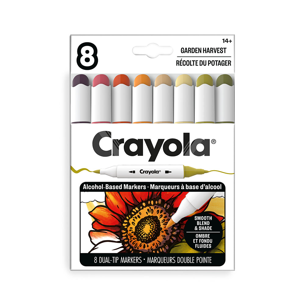 Crayola All Grown Up 8-Count Alcohol Markers Garden Harvest – Curated Palette Art Markers for Adults (Ages 14+)