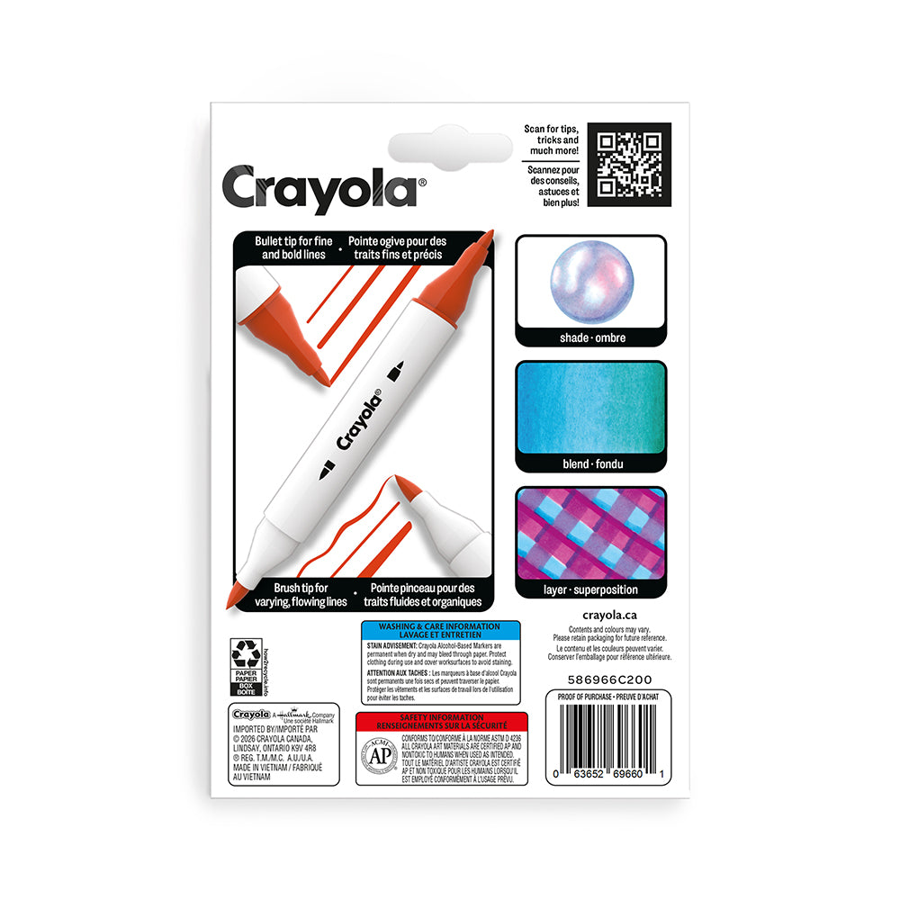 Crayola All Grown Up 8-Count Alcohol Markers Garden Harvest – Curated Palette Art Markers for Adults (Ages 14+)