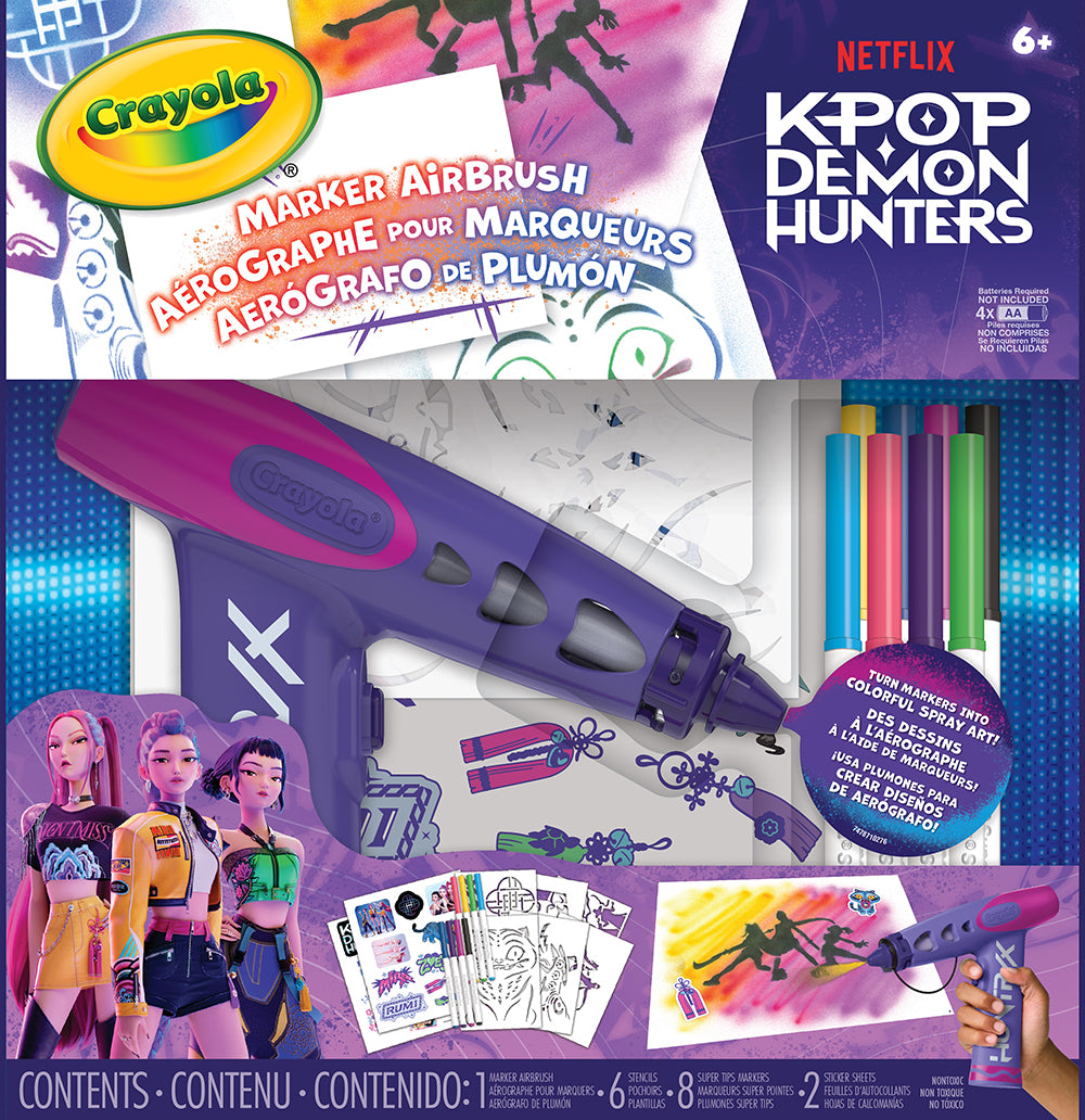 Crayola K-Pop Demon Hunters Marker Airbrush – Spray Art Tool for Custom KDH Art (Ages 6+)