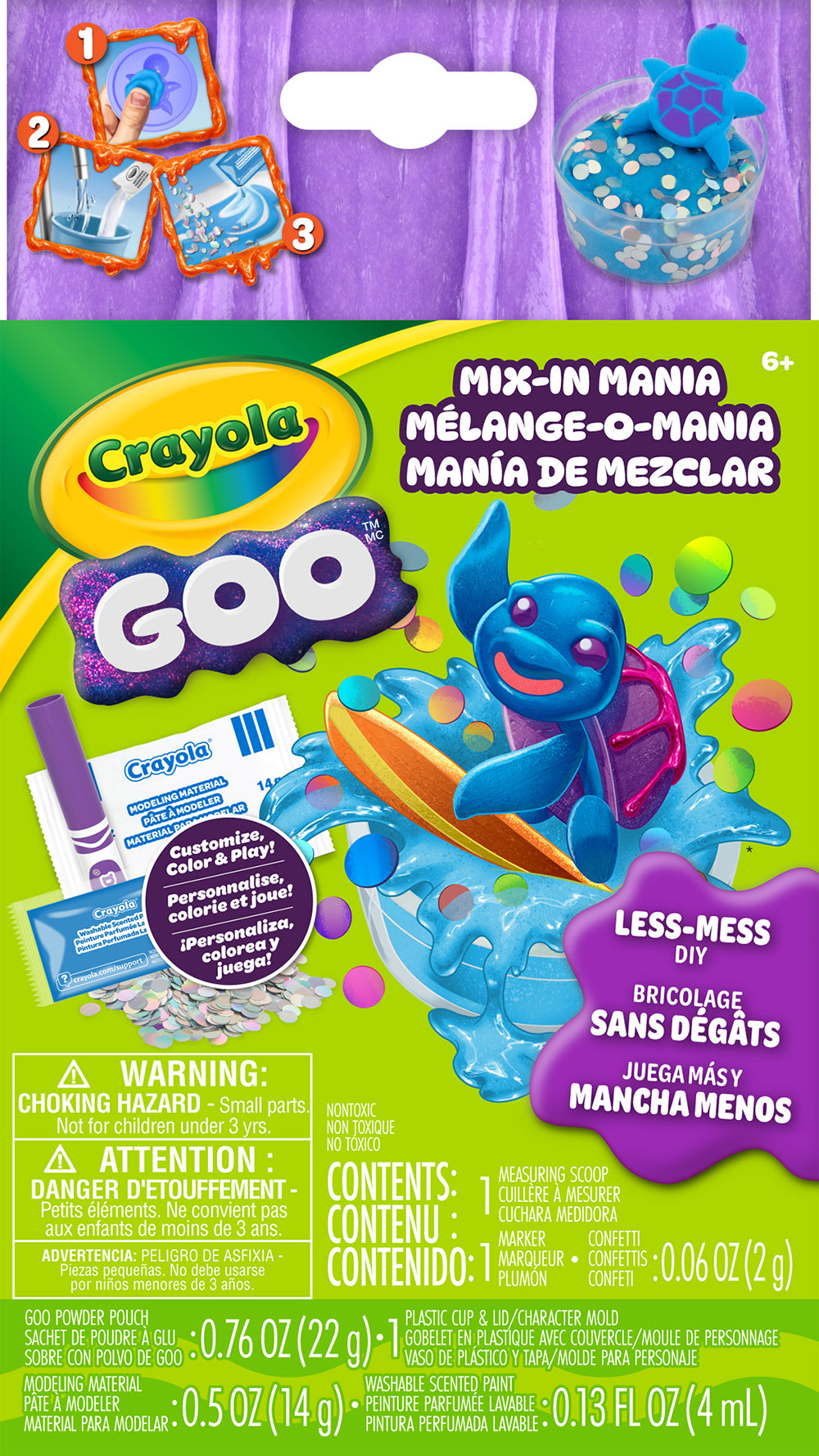 Crayola Goo Mix-in Mania Turtle – DIY Slime Mix-In Expansion Pack (Ages 6+)