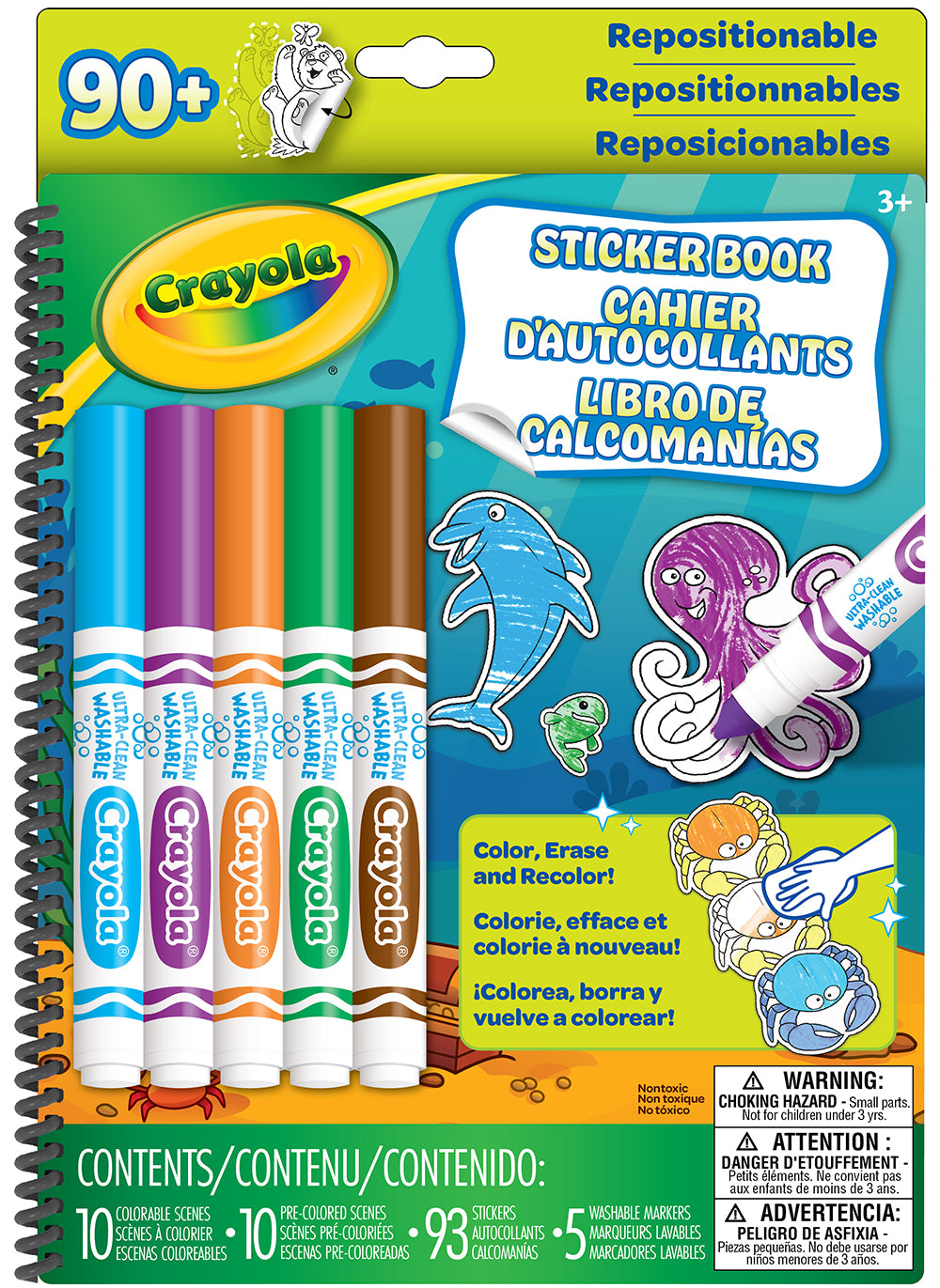 Crayola Repositionable Sticker Book – Reusable Scene Sticker Activity Book for Kids (Ages 3+)