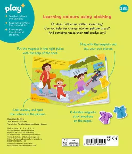 Ravensburger My First Magnetic Book – Match & Learn Colours Toddler Activity Book (Ages 18m+)