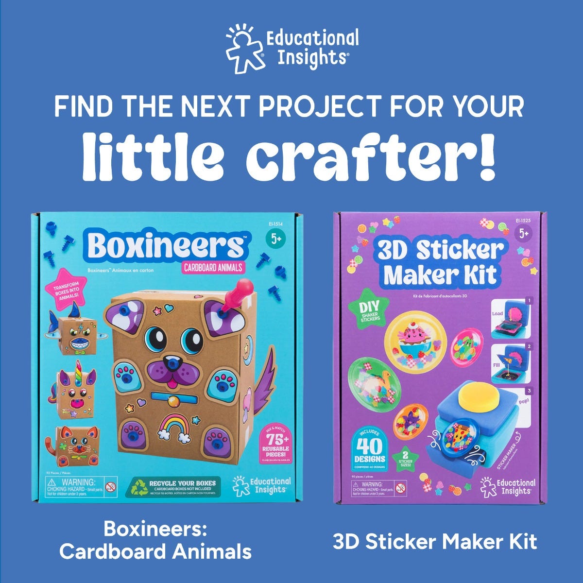 Educational Insights Boxineers Cardboard Vehicles Kit – STEM Upcycling Craft Set (Ages 5+)