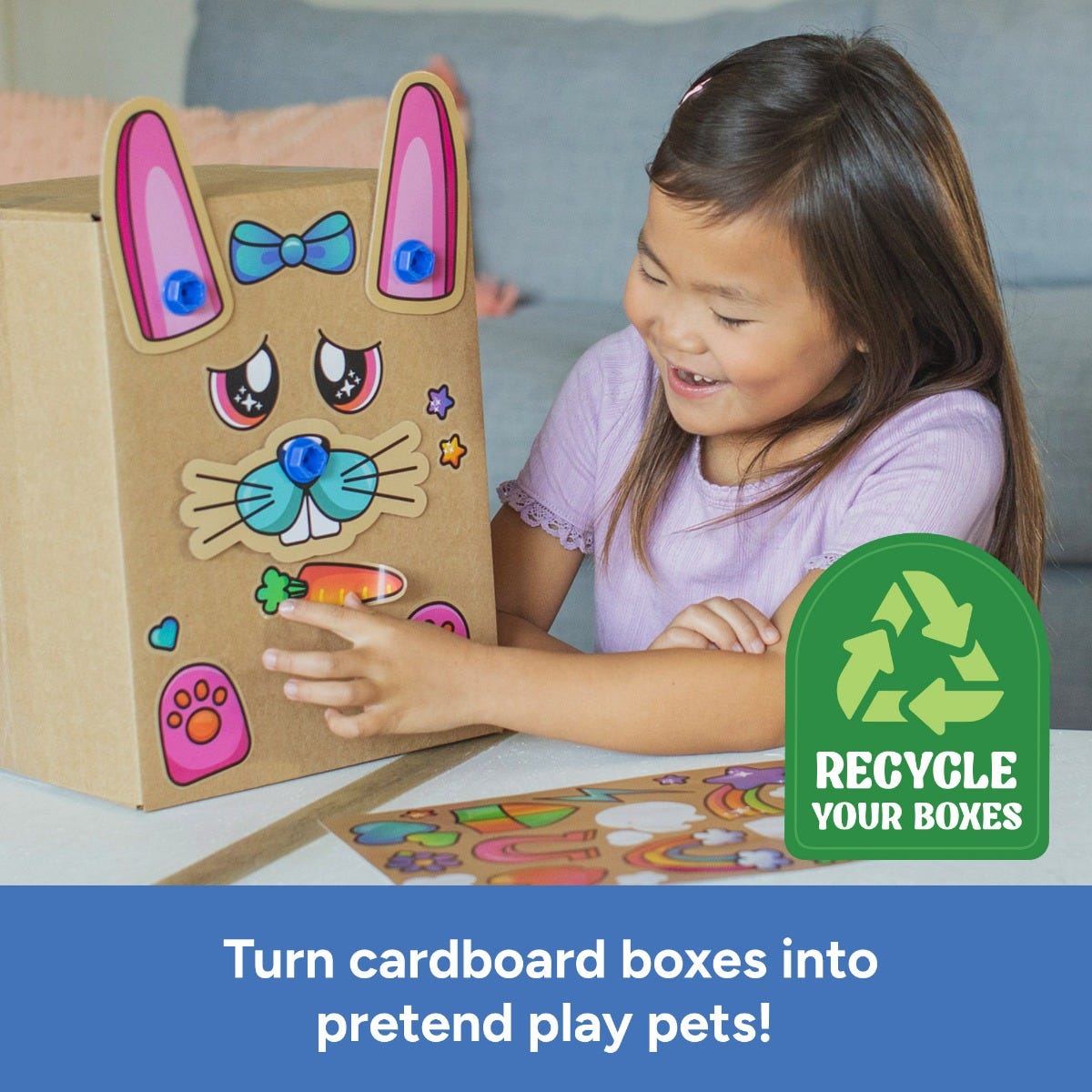 Educational Insights Boxineers Cardboard Animals Kit – STEM Upcycling Craft Set (Ages 5+)