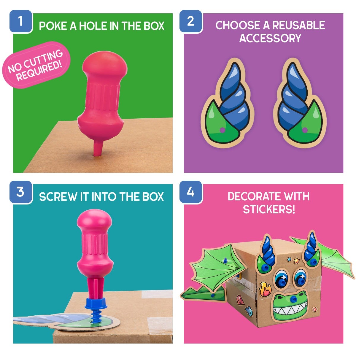 Educational Insights Boxineers Cardboard Animals Kit – STEM Upcycling Craft Set (Ages 5+)