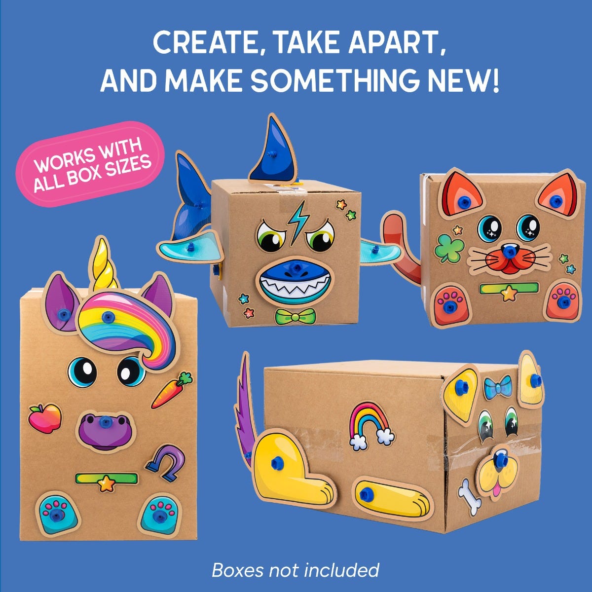 Educational Insights Boxineers Cardboard Animals Kit – STEM Upcycling Craft Set (Ages 5+)