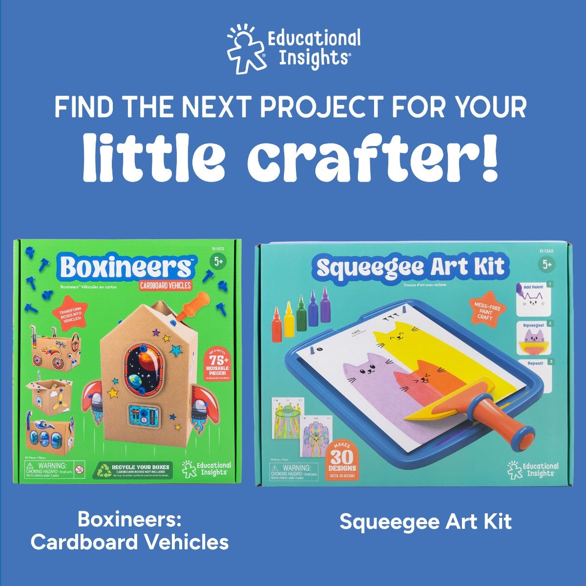 Educational Insights Boxineers Cardboard Animals Kit – STEM Upcycling Craft Set (Ages 5+)