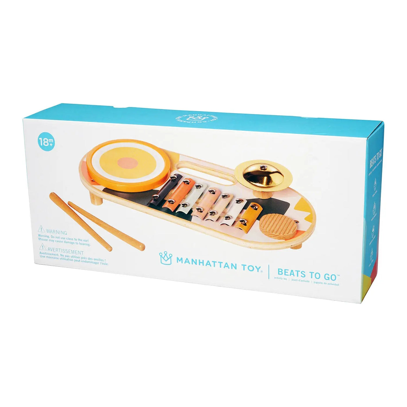 Manhattan Toy BeatstoGo Wooden Musical Learning Toy – Toddler Percussion Music Set