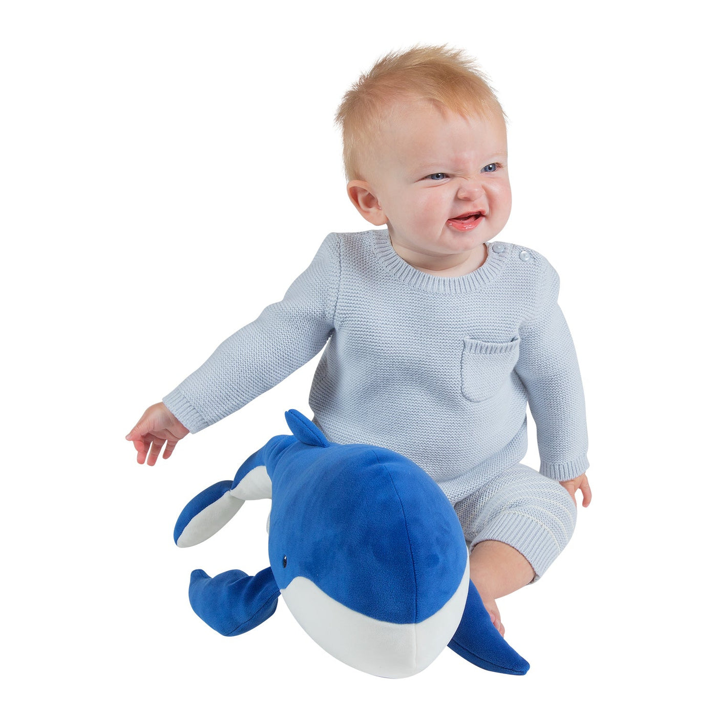 Manhattan Toy Wistful Whale Velveteen Whale 16" – Ultra-Soft Stuffed Ocean Plush