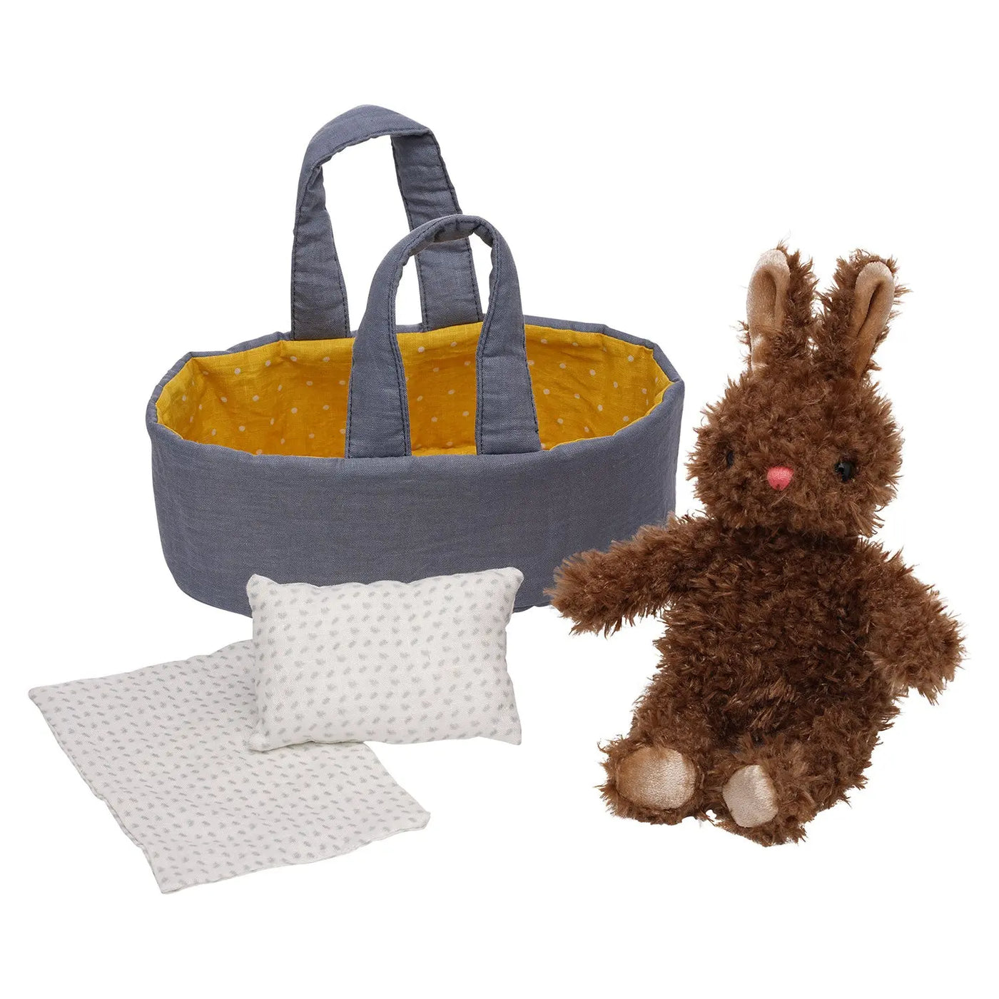 Manhattan Toy Moppettes Beau Bunny & Bassinet Set – Nurturing Baby Doll Play Set