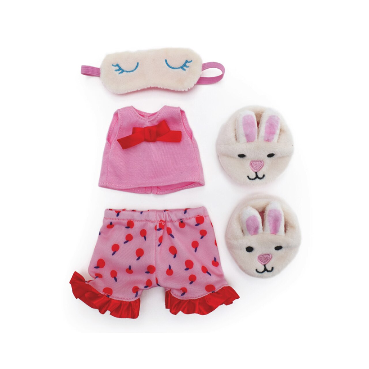 Manhattan Toy Groovy Girls Pajama Party Doll Outfit – 5-Piece PJ Set with Bunny Slippers & Sleep Mask for 13" Groovy Girls Dolls (Ages 3+)