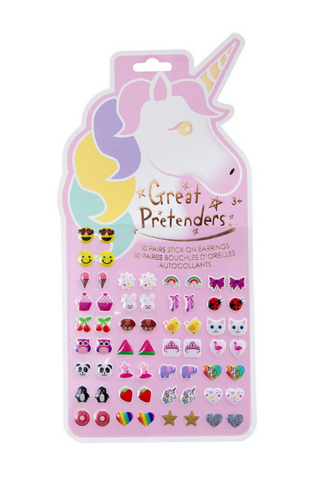 Great Pretenders Unicorn Sticker Earrings, 30 Pairs