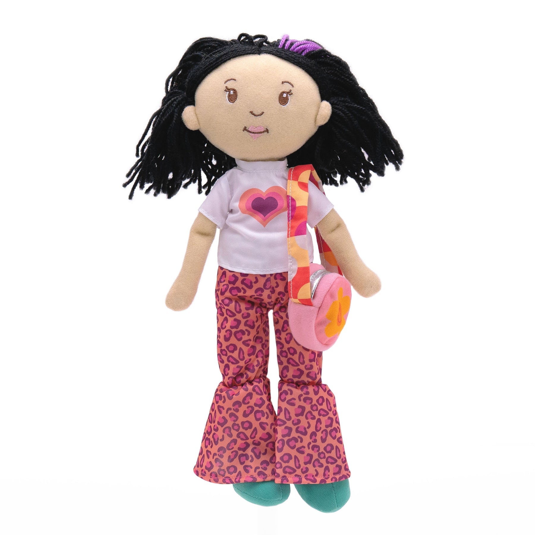 Manhattan Toy Groovy Girls Goin' Groovy Doll Outfit – 3-Piece Heart Tee, Animal Print Pants & Floral Cross-Body Bag for 13" Groovy Girls Dolls (Ages 3+)
