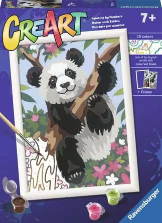 Ravensburger CreArt Kids Playful Panda – Large Paint by Numbers Art Kit (Ages 7+)