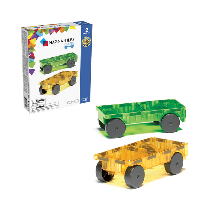 MAGNA-TILES Cars 2 Piece Expansion Set: Green & Yellow