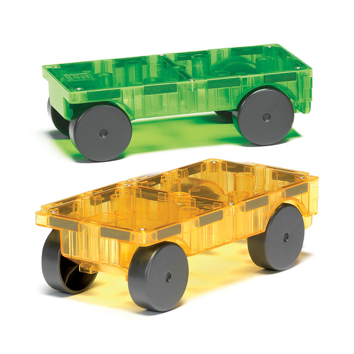 MAGNA-TILES Cars 2 Piece Expansion Set: Green & Yellow