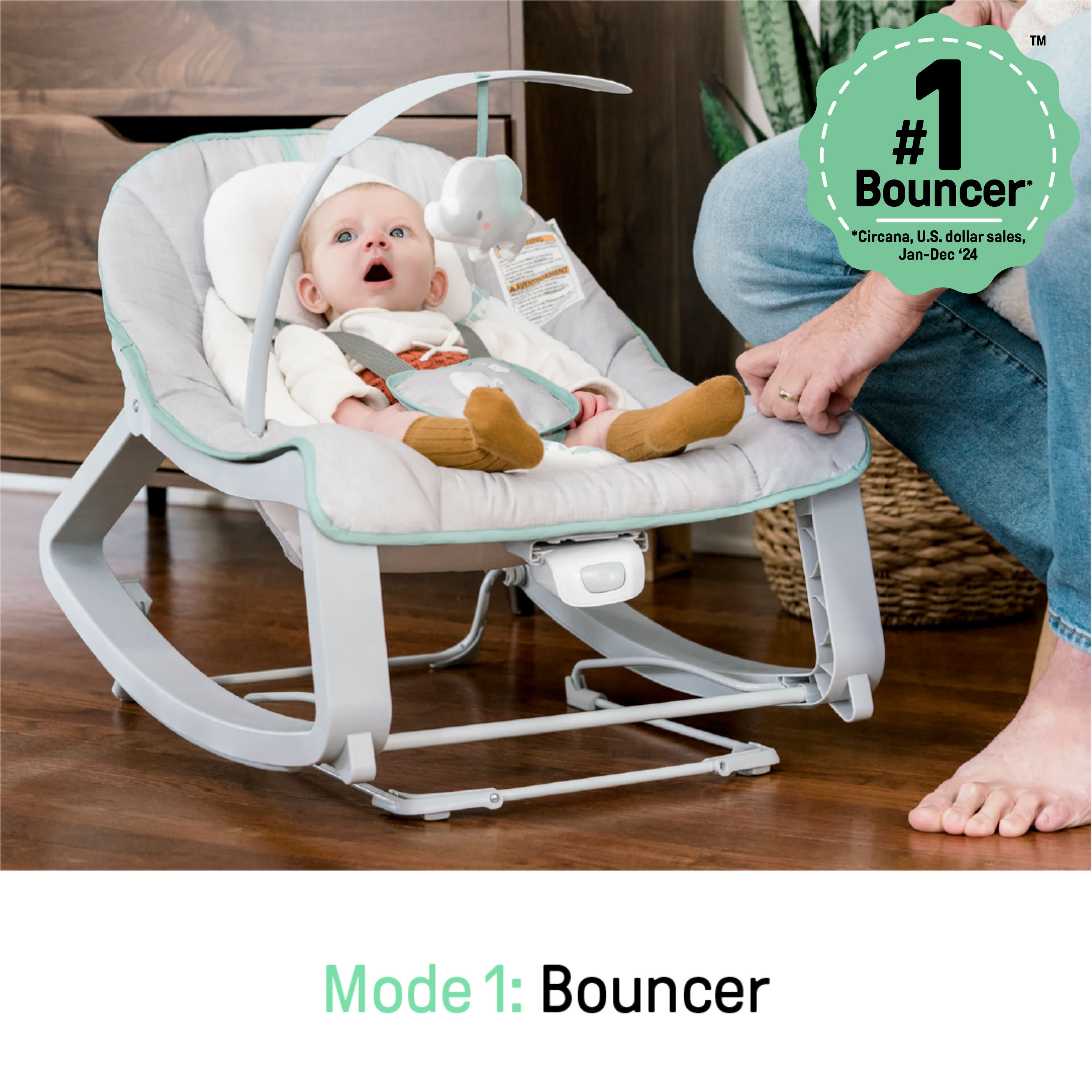 Ingenuity Keep Cozy 3-in-1 Grow with Me Bounce & Rock Seat - Weaver