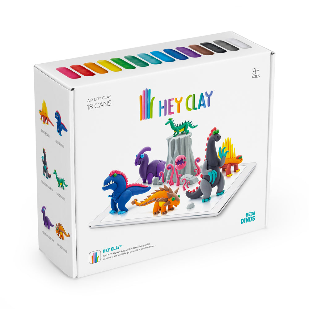 HEY CLAY Air-Dry Clay 18 Cans Hey Clay Dinos, Sculpt with App NIB