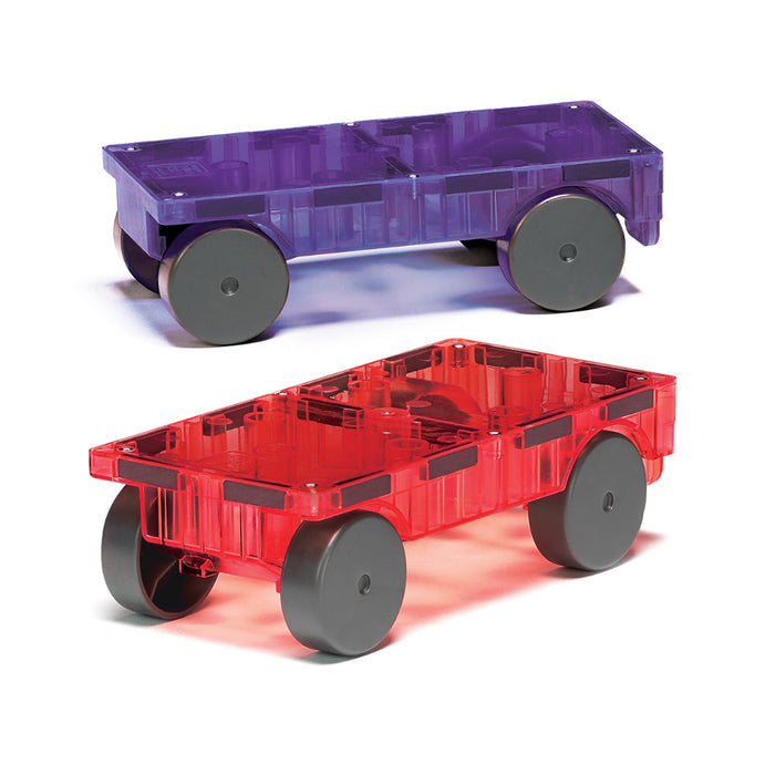 MAGNA-TILES Cars 2 Piece Expansion Set: Purple & Red