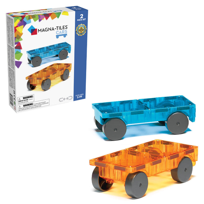 MAGNA-TILES Cars 2 Piece Expansion Set: Blue & Orange