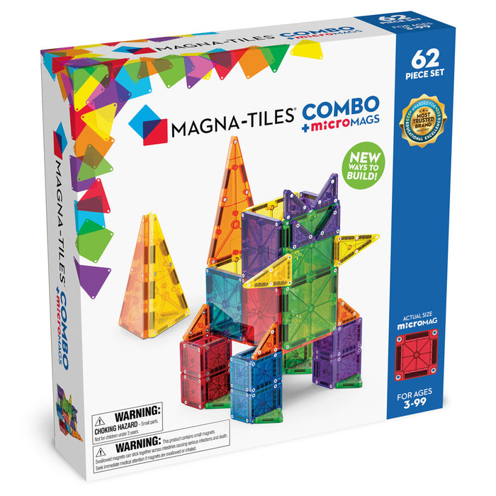 MAGNA-TILES Combo + microMAGS (62 Piece Set)