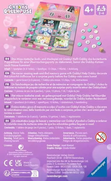 Ravensburger Gabby's Dollhouse Bring Along Game – Bilingual Kids Travel Game (Ages 4+)