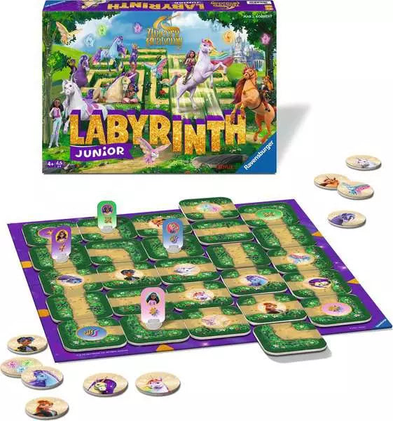 Ravensburger Labyrinth Jr. Unicorn Academy – Kids Sliding Maze Board Game (Ages 4+)