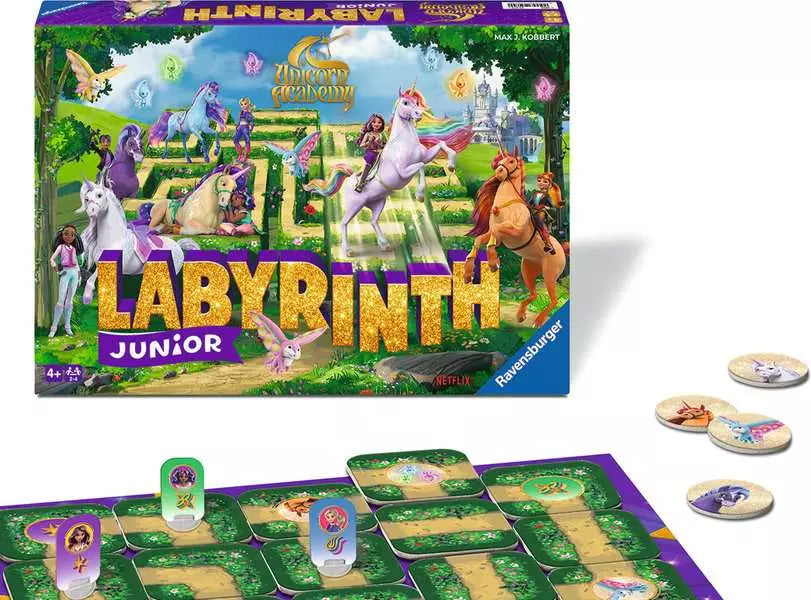 Ravensburger Labyrinth Jr. Unicorn Academy – Kids Sliding Maze Board Game (Ages 4+)