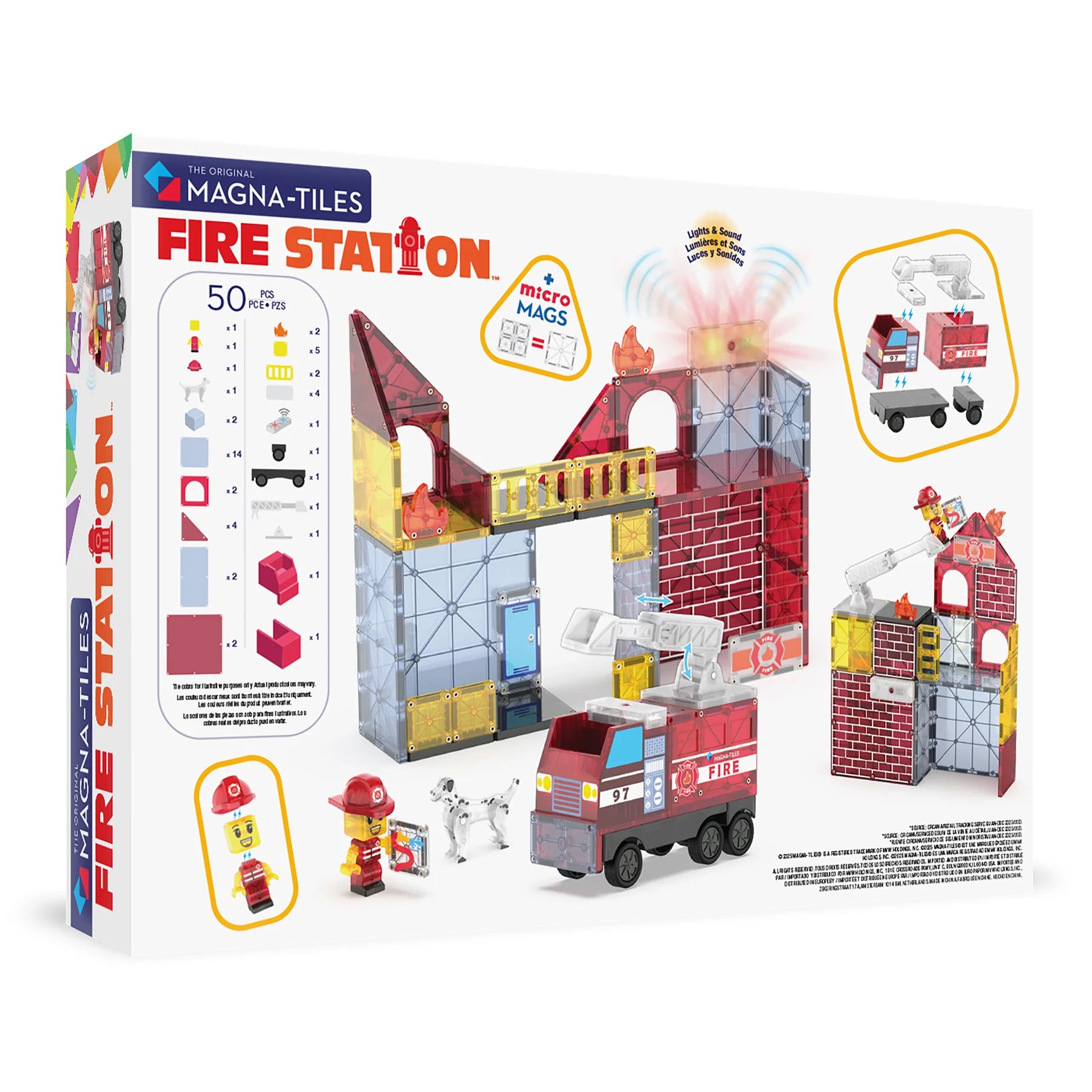 MAGNA-TILES Fire Station (50 Piece Set)