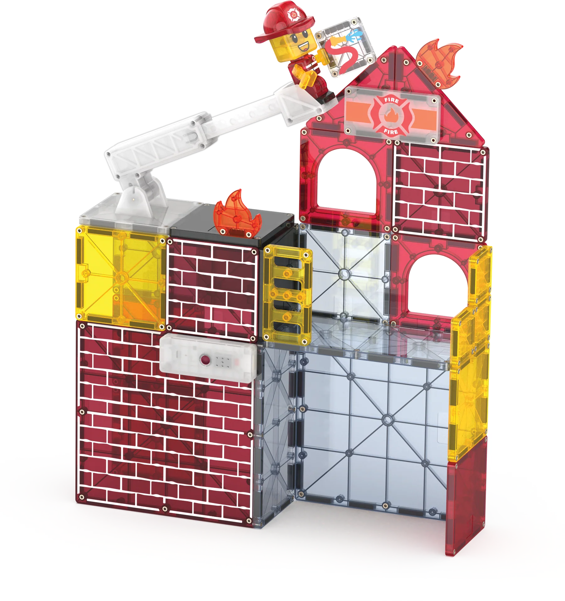 MAGNA-TILES Fire Station (50 Piece Set)