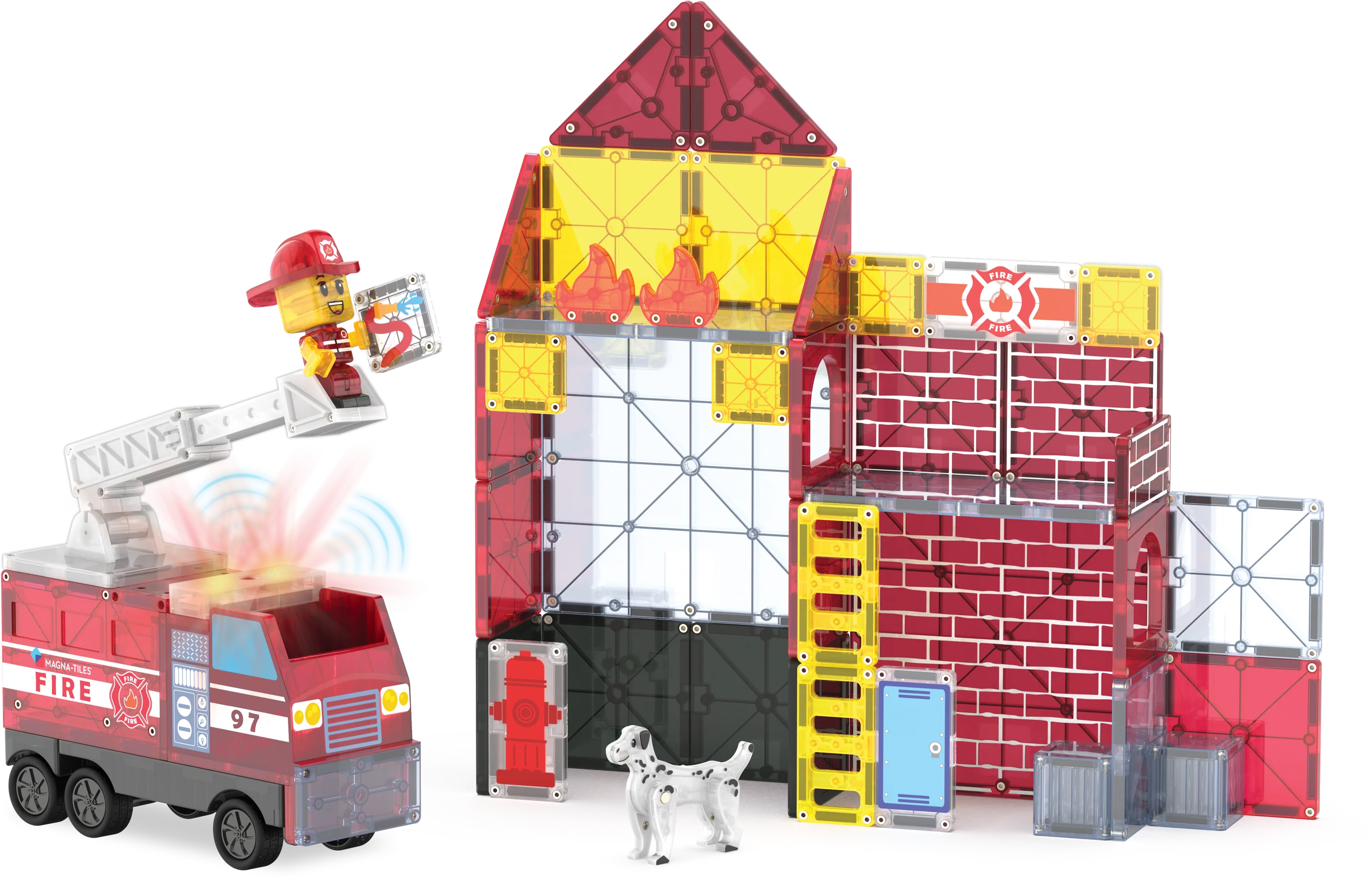 MAGNA-TILES Fire Station (50 Piece Set)