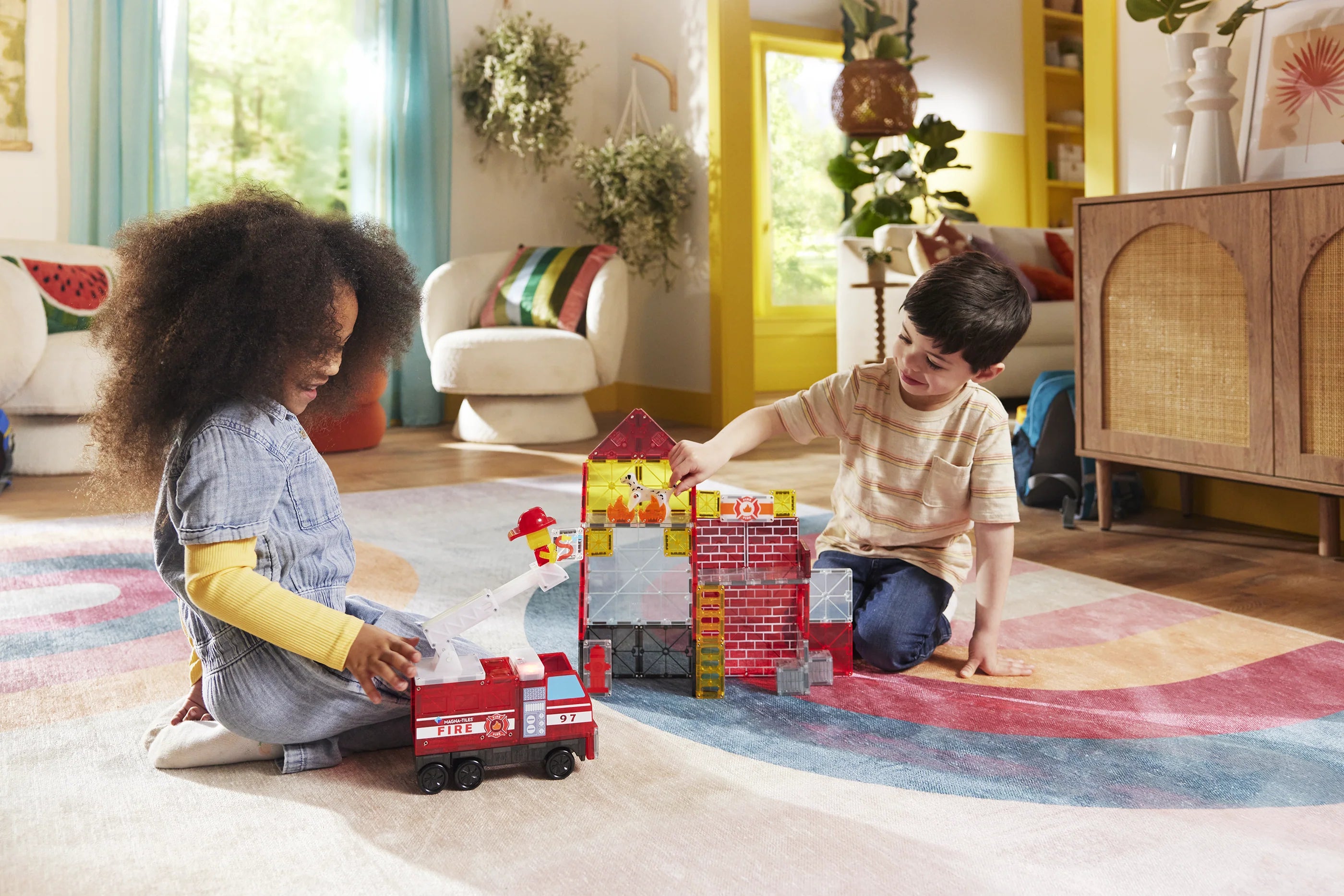 MAGNA-TILES Fire Station (50 Piece Set)