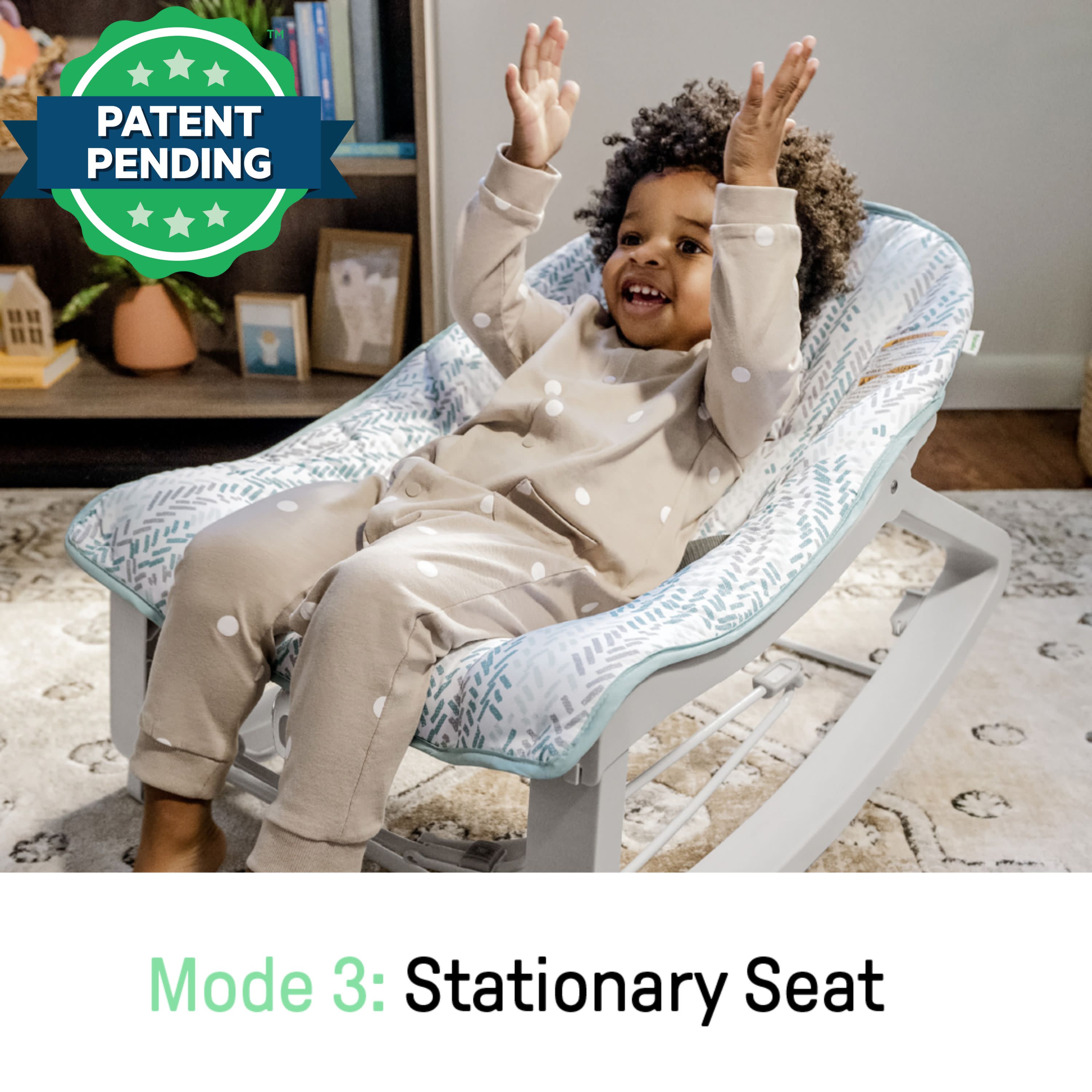 Ingenuity Keep Cozy 3-in-1 Grow with Me Bounce & Rock Seat - Spruce