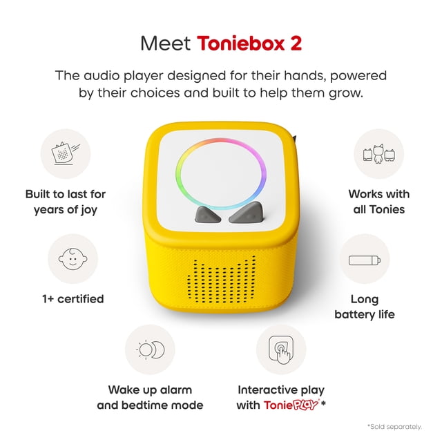 Tonies Toniebox 2 Starter Set Lightning Yellow Pikachu – Screen-Free Audio Player for Kids with Pokémon Pikachu Tonie (Ages 1+)