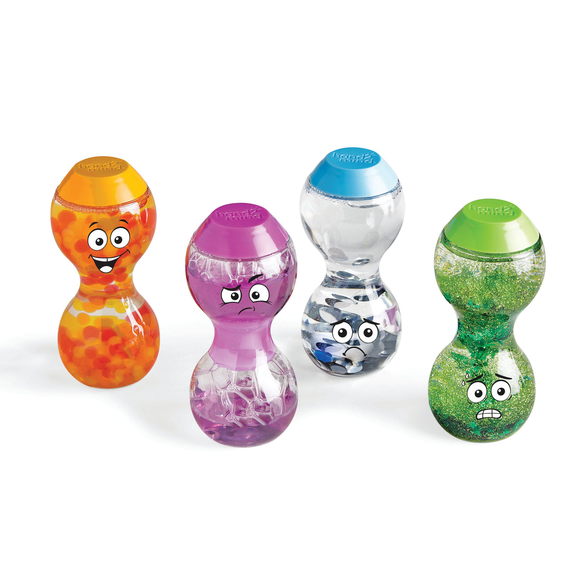 hand2mind Express Your Feelings Sensory Bottles – Excited, Nervous, Lonely & Impatient 4-Bottle SEL Set (Ages 3+)