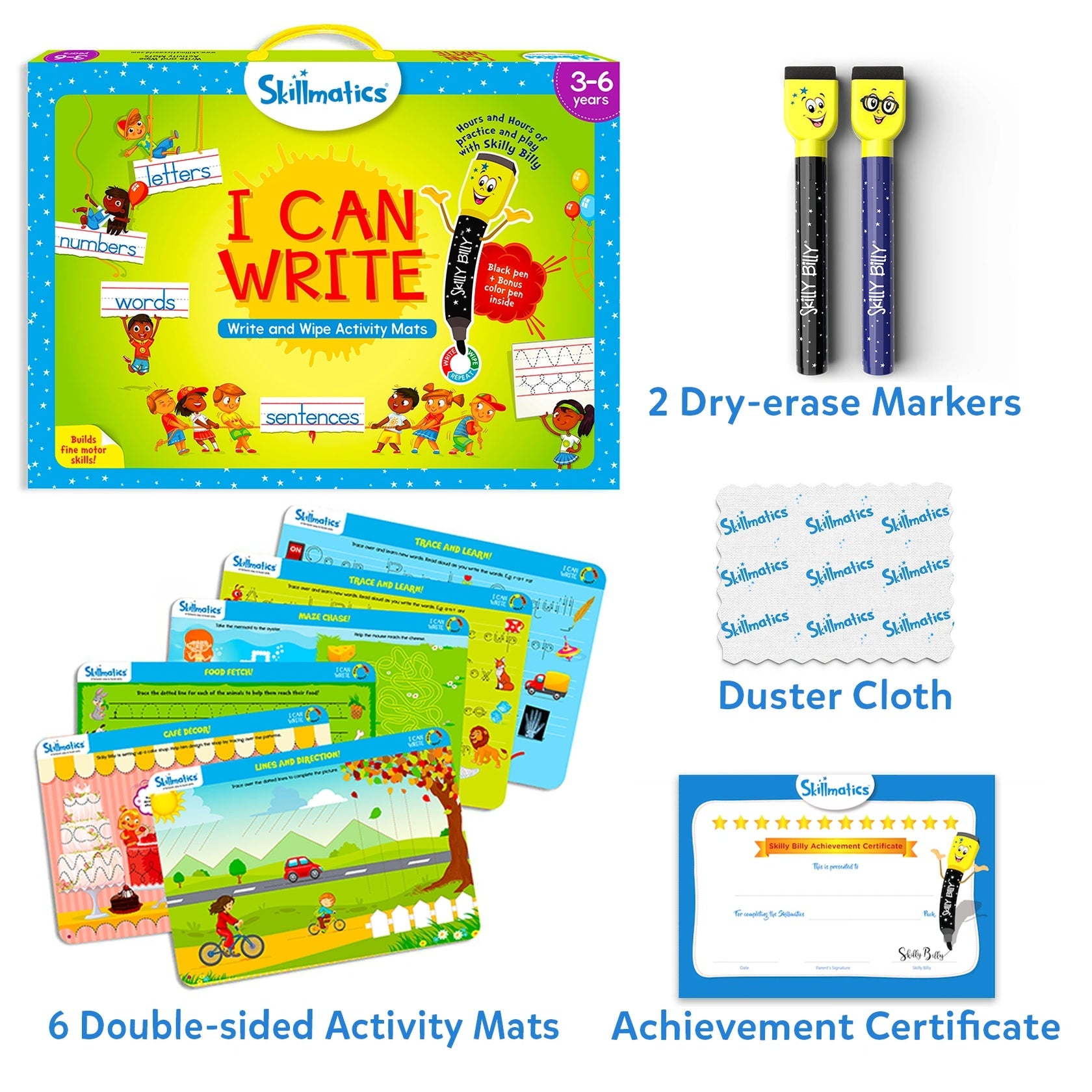 Skillmatics Write & Wipe: I Can Write – Reusable Educational Writing Activity