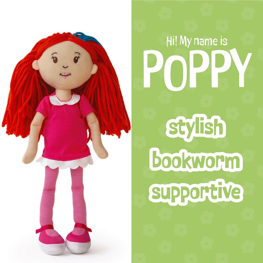 Manhattan Toy Groovy Girls Poppy Soft Doll – 13" Posable Fashion Doll with Stylable Red Hair & Magnetic Hands (Ages 3+)