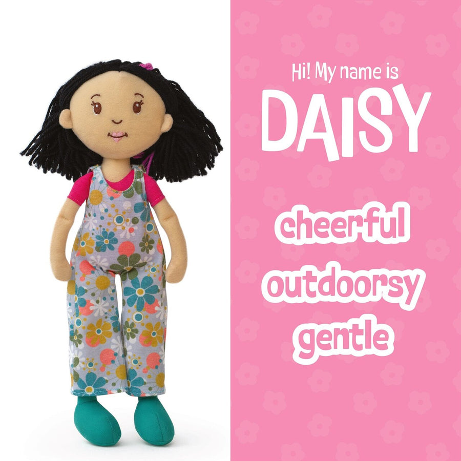 Manhattan Toy Groovy Girls Daisy Soft Doll – 13" Posable Fashion Doll with Stylable Black Hair & Magnetic Hands (Ages 3+)