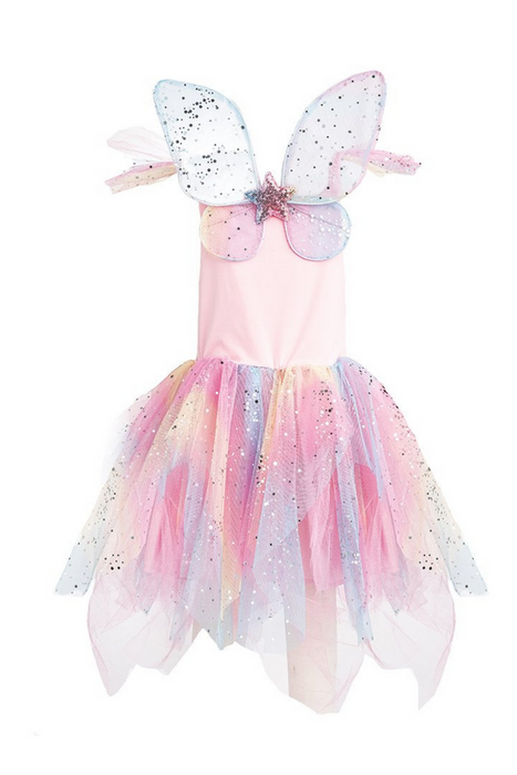 Great Pretenders Rainbow Fairy Dress & Wings, Multi, Size 7-8