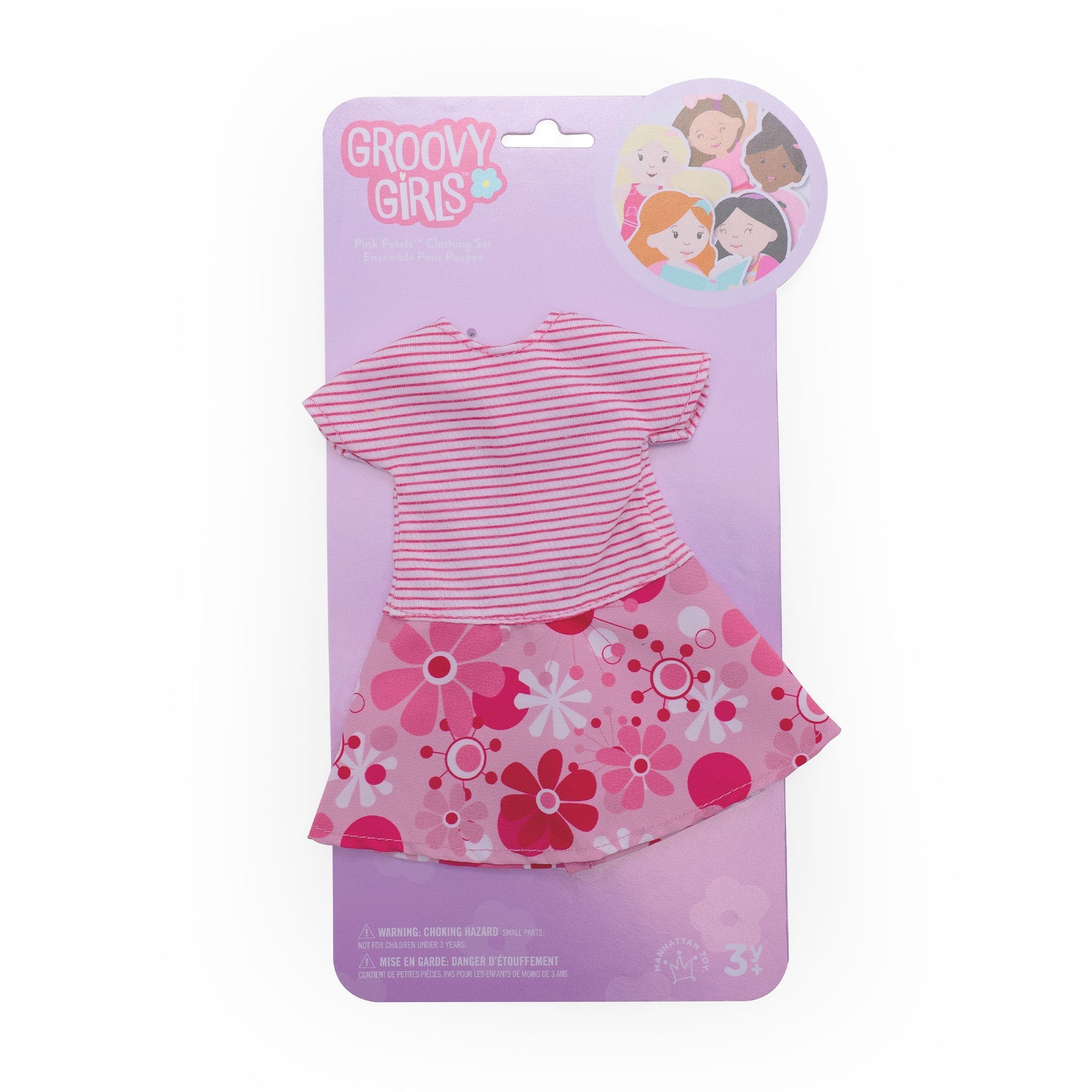 Manhattan Toy Groovy Girls Pink Petals Doll Outfit – Floral Dress Clothing Set for 13" Groovy Girls Dolls (Ages 3+)