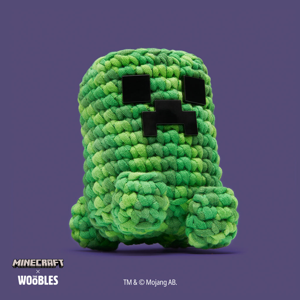The Woobles Minecraft Creeper Crochet Kit | Official Minecraft Beginner Amigurumi for Ages 12+