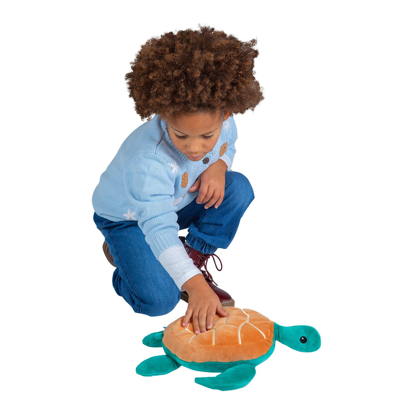Manhattan Toy Salty Sea Turtle Velveteen 14.5" – Ultra-Soft Stuffed Ocean Plush