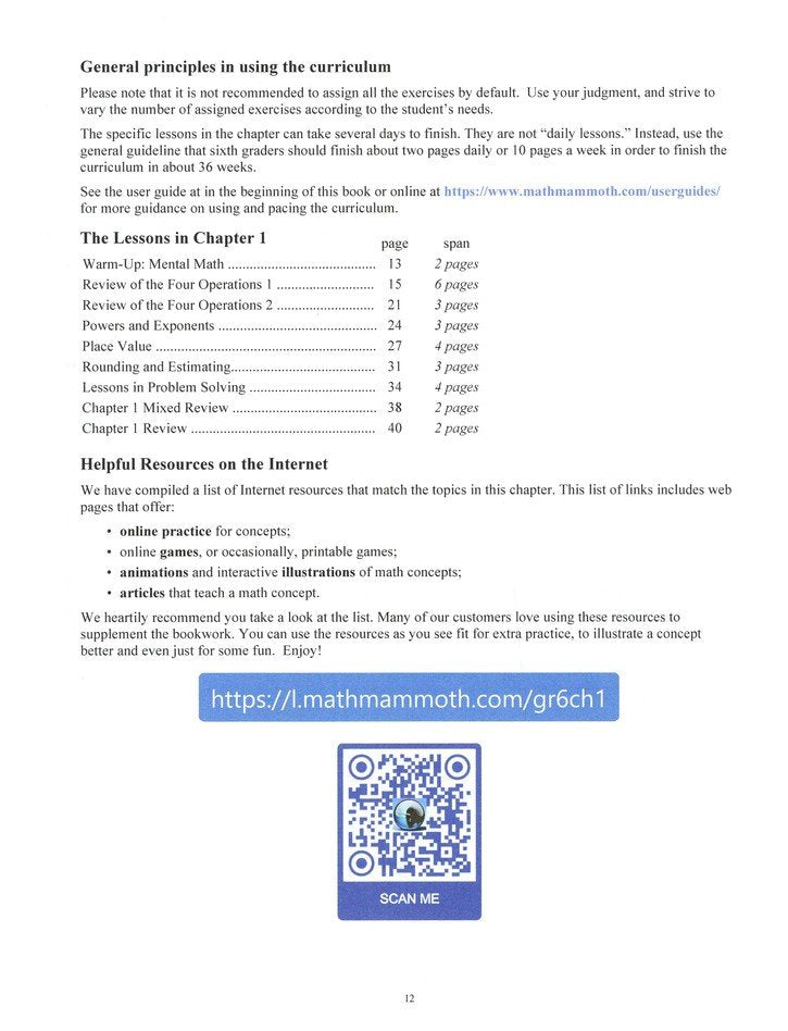 Math Mammoth Grade 6-A Worktext – Canadian Version