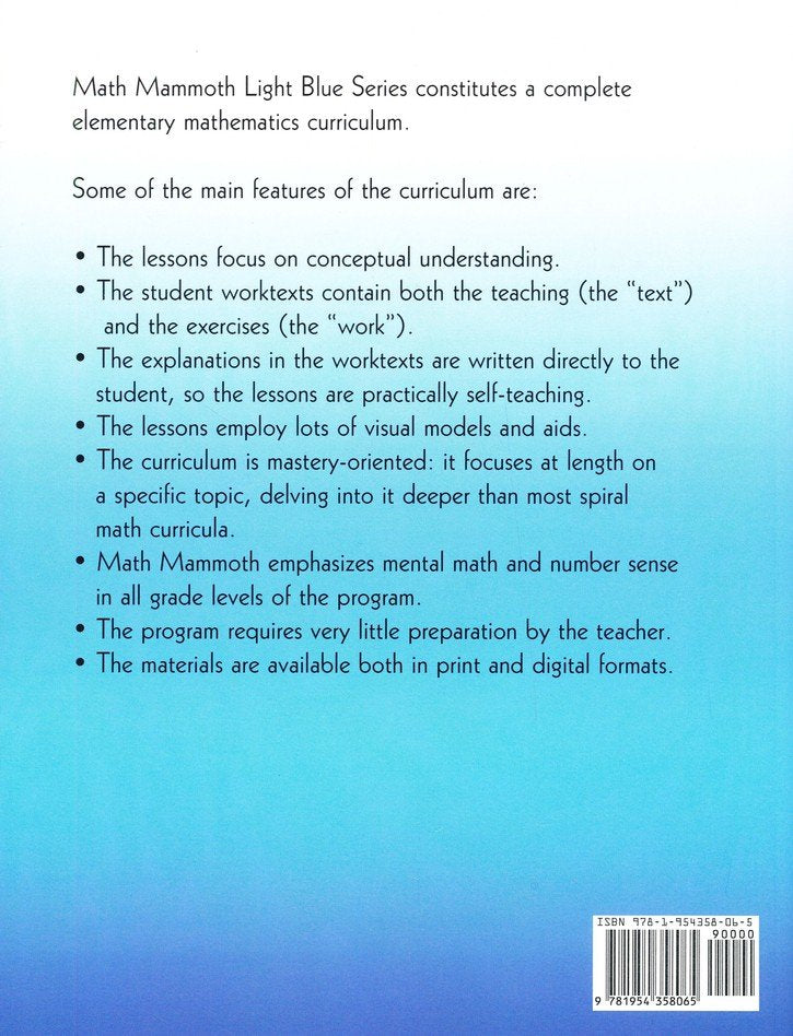 Math Mammoth Grade 6-A Worktext – Canadian Version
