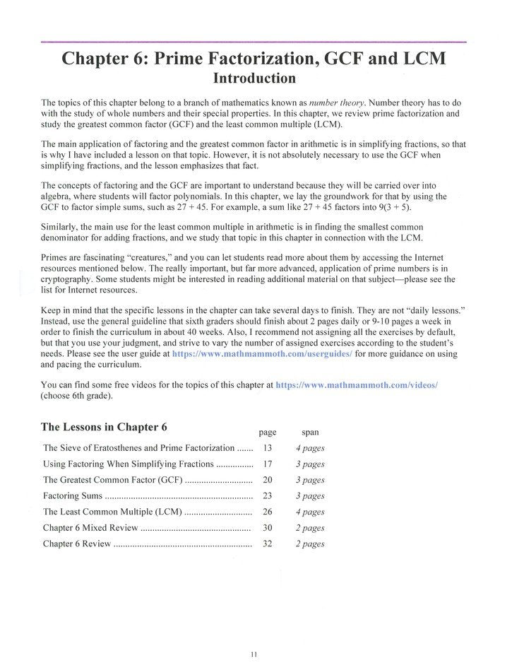 Math Mammoth Grade 6-B Worktext – Canadian Version